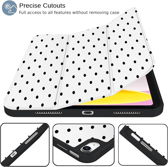Black Polka Dots White