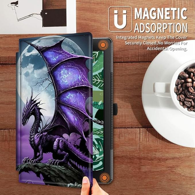 FUYOCWE for Fire HD 10 Tablet Case (13th Generation2023 Release 10.1) 360 Degree Rotating Swivel Stand Flip Smart Cover for Amazon Kindle Fire HD 10 13th Gen-Arcient Dragon
