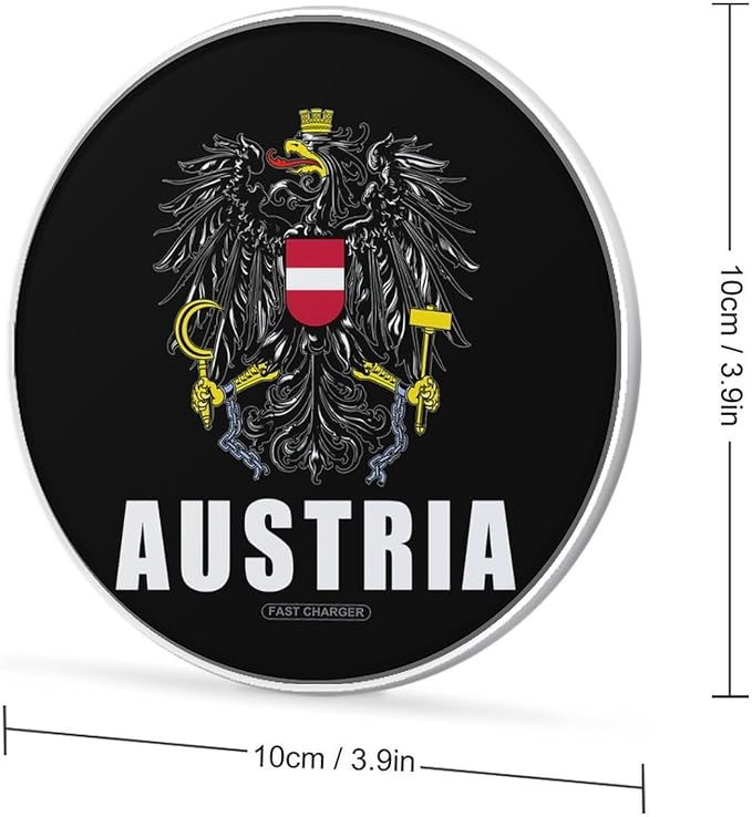 Austria Austrian National Emblem Phone Charger Magnetic Charging Pad Anti-Slip with USB Cable
