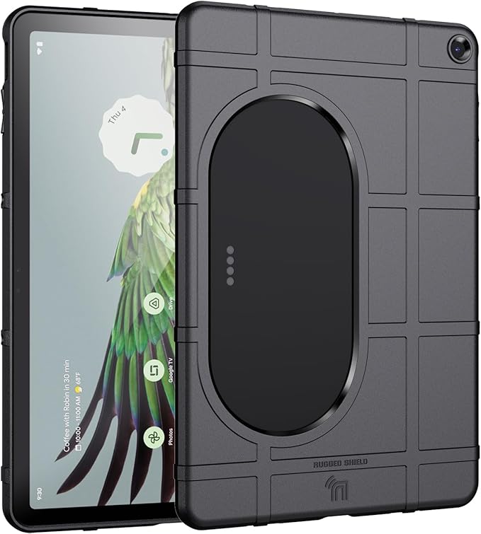 Case and Travel Cover for Google Pixel Tablet (2023) Nakedcellphone Special Ops Rugged Shield and Hard Shell View Stand Companion - Matte Black