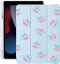 Cute Bow Cherry Kawaii for iPad 7th/8th/9th Generation Case with Pencil Holder Auto Sleep/Wake Blue Leather Soft TPU Back Cover for iPad 10.2 Inch 2019/2020/2021