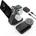 SODI Qi2 3-in-1 Foldable Wireless Charging Station with Night Light Fast 15W Portable Travel Charger Stand Nightstand Charger for iPhone/Android/Apple Watch/AirPods(W79-2)