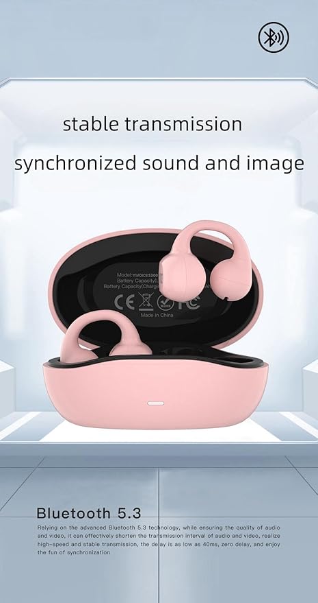 HeadphonesEarbudsEarphonesWireless HeadphonesOpen Ear eabudsBluetooth HeadphonesIPX5 Waterproof48 Hours Long Listening timeLightweight and ExquisiteHD CallGood Sound Quality