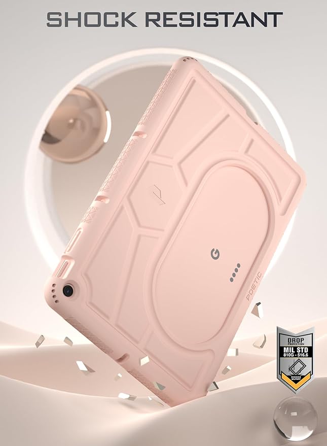 Poetic TurtleSkin Series for Google Pixel Tablet Case 11 inch (2023) Heavy Duty Shockproof Rugged Kids Friendly Drop Protection Silicone Cover Case Rose