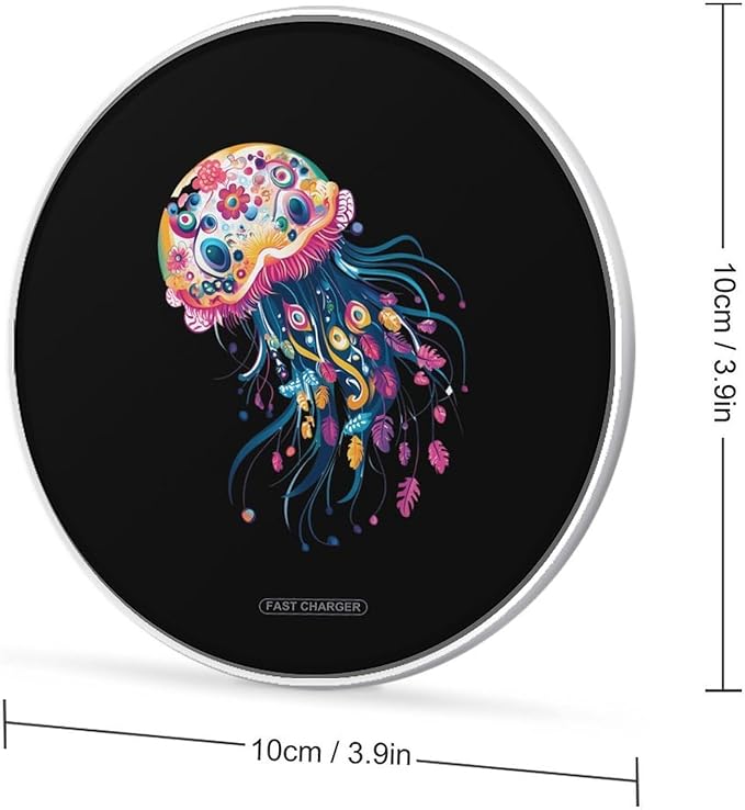 Jellyfish Wireless Charger Anti-Slip Wireless Charging Pad Slim Charger Mat for Men Women