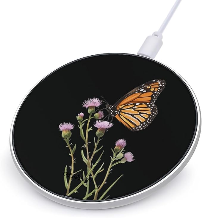 Monarch Butterflies Aspen Thistle Fast Portable Charger 10W Funny Graphic Phone Charging Pad with USB Cable