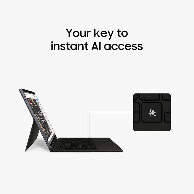 SAMSUNG Galaxy Tab S10+ Book Cover Keyboard AI Key Detachable Platform PC-Like Experience Adjustable Viewing Angles Wireless Keyboard Sharing US Version White