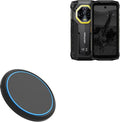 BoxWave Charger Compatible with Ulefone Armor Mini 20 - SwiftCharge PowerDisc Wireless Charger (15W) Qi Wireless 15W Circular Desktop Charger - Jet Black