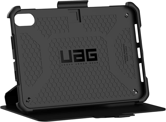 URBAN ARMOR GEAR UAG Designed for iPad mini Case (6th Gen 2021) Rugged Smooth Exterior Material Heavy Duty Multi-Angle Viewing Folio Stand with Pencil Holder Metropolis SE Protective Cover Black