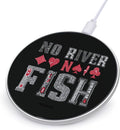 Poker Cards No River No Fish Phone Charger Magnetic Charging Pad Anti-Slip with USB Cable