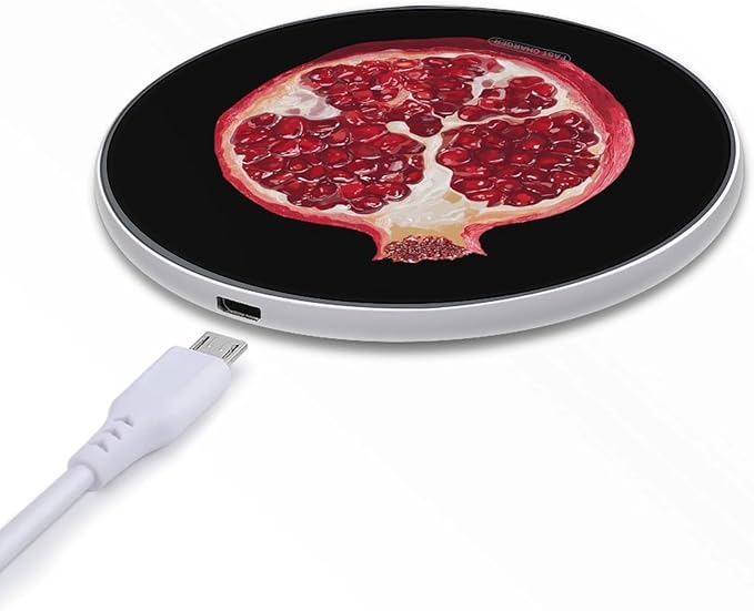 Cut Pomegranate Fast Portable Charger 10W Funny Graphic Phone Charging Pad with USB Cable