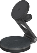 ADAM elements Mag 360 Qi2 3-in-1 Foldable Magnetic Charging Station 15W Fast Wireless Charger for iPhone 17 16 15 14 13 12 Series Apple Watch &amp AirPods