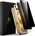 UNBREAKcable Privacy Screen Protector for iPhone 15 Pro Full Coverage Shatterproof Tempered Glass [True 28°Anti Spy] [9H Hardness] [Easy Installation Frame] 2-Pack Private Screen for iPhone 15 Pro