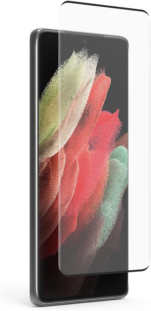 PureGear Maximum Clarity HD Tempered Glass Screen Protector for Samsung Galaxy S21 Ultra 5G Touch + Precision Case Friendly Fit Lifetime Replacement (Self Alignment Installation Tray included)