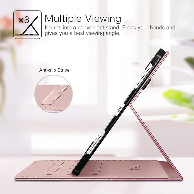 Fintie Folio Case for iPad Pro 12.9 6th Generation 2022 Multi-Angle Smart Stand Cover w/Pencil Holder &amp Pocket Also Fit iPad Pro 12.9 2021 5th &amp 2020 4th &amp 2018 3rd Gen Dreamy Marble