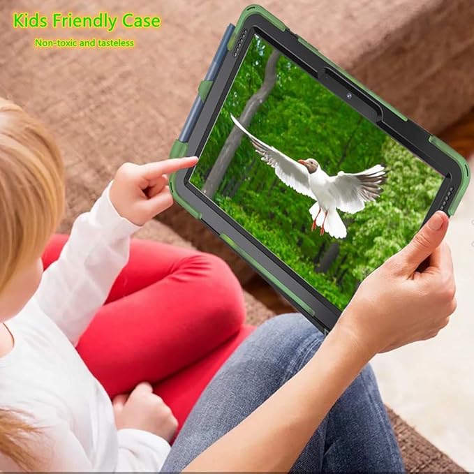 Tablet Case with 360 Rotating Strap and Stand Heavy Duty Protective Full Body Cover Compatible with Microsoft Surface Go 4/3/2/1 Camouflage
