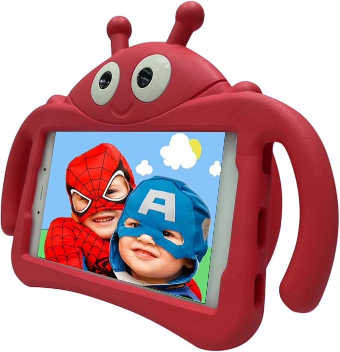 for Alcatel Joy Tab 2 Case for Kids Children Friendly Shockproof Protective Stand Handle Cover for Joy Tab 2 Case Alcatel 2020 8 Tablet (Model: 9032Z) for Boys Girls Cute Ladybug - Red