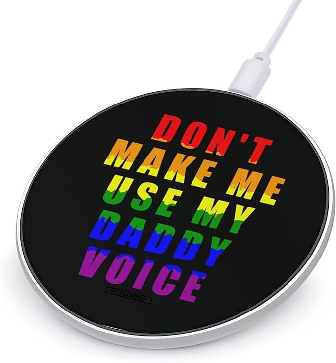 Daddy Voice Gay Proud LGBT Phone Charger Magnetic Charging Pad Anti-Slip with USB Cable