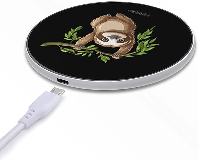 Sloth Wireless Charger Anti-Slip Wireless Charging Pad Slim Charger Mat for Men Women