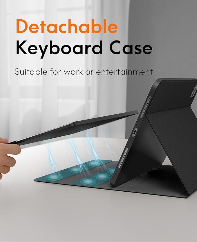 CHESONA for iPad Pro 13 Inch Case 2024 with Keyboard (M4-2024/M5-2025) Magnetic Detachable Keyboard with Backlit 2 Wireless Channels Touchpad &amp Pencil Holder Precise Cutouts Case for iPad Pro