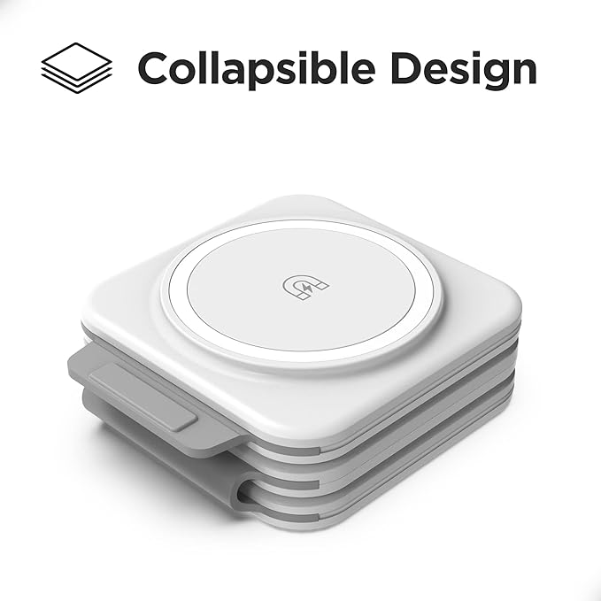 2-Pack Travel 3 in 1 Charging Stations for Multiple Apple Devices - Designed for iPhone Watch and AirPods Magnetic Wireless Charging - Foldable Design Compatible with MagSafe Products