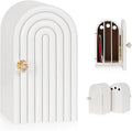 Phone Box for Family Time Bamboo Cell Phone Jail 3 Sections Hold 6 Phones with Charging Holes Phone Holder Self-Discipline Box Help Kids Adults Focus Back Mobile Phone Addiction (White)