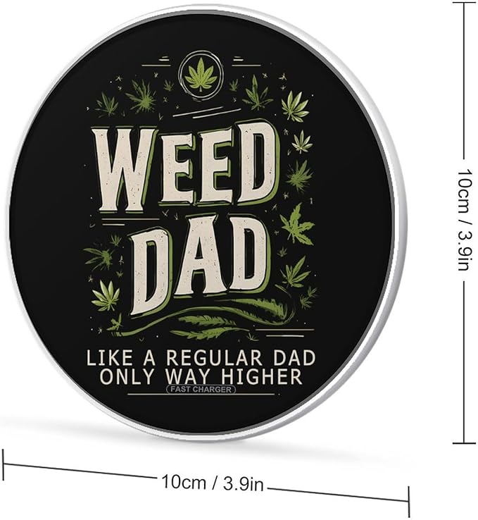 Funny Weed Dad Phone Charger Magnetic Charging Pad Anti-Slip with USB Cable