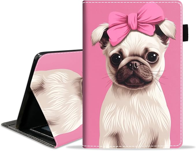 Cute Pug with Pink Bow