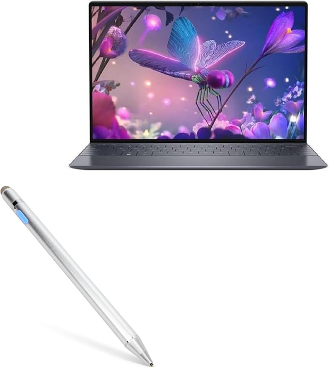 BoxWave Stylus Pen Compatible with Dell XPS 13 Plus (9320) - AccuPoint Active Stylus Electronic Stylus with Ultra Fine Tip - Metallic Silver