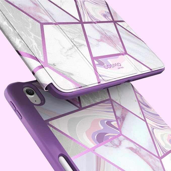 i-Blason Cosmo Case for iPad Air 5th Generation/4th Generation 10.9 (2022/2020) Full-Body Trifold with Built-in Screen Protector Protective Smart Cover with Auto Sleep/Wake &amp Pencil Holder (Ameth