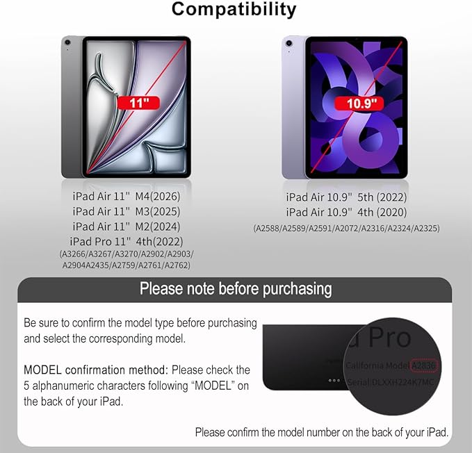 for iPad Air 11 Inch Case M4/M3/M2(2026&amp2025&amp2024)Slim Powerful Magnetic iPad Air 5/4th Case 10.9 Inch4 Standibg AnglesVertical Stand Coverwith Auto Wake/Sleep and with Pencil Holder - Gray