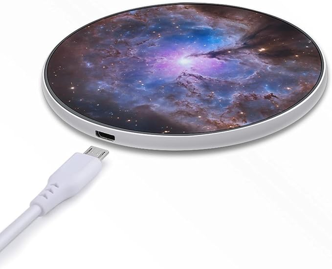 Spaces Galaxy with Stars Phone Charger Magnetic Charging Pad Anti-Slip with USB Cable