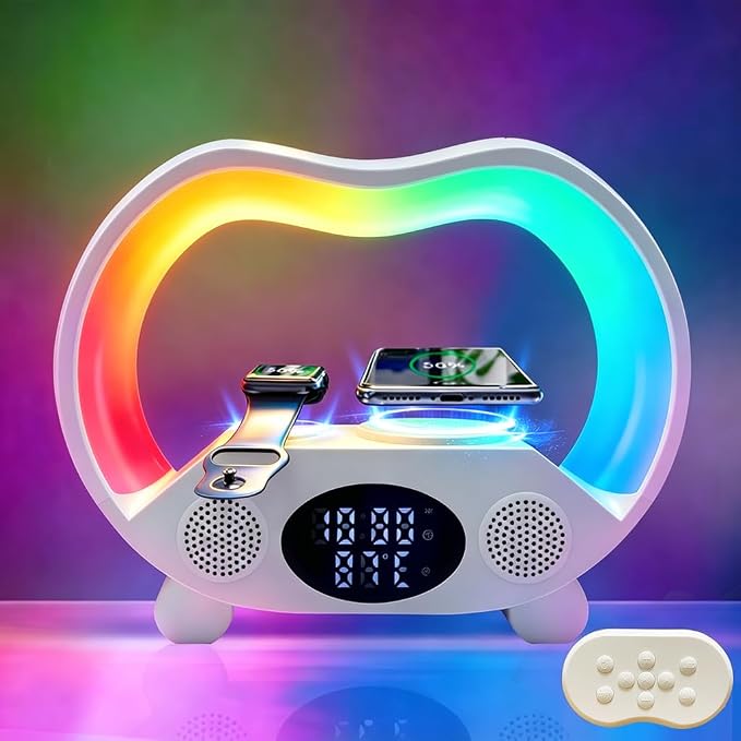 Wireless Charger Alarm Clock Zs932 White