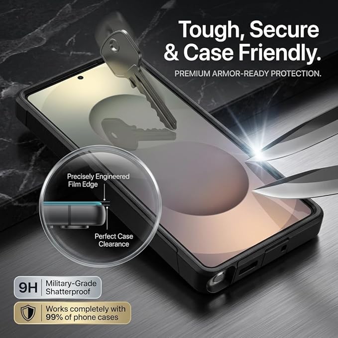 Didisky 3-Pack Matte Screen Protector for Samsung Galaxy S25 Ultra Anti-Glare Anti-Reflecting Glass with Auto-Alignment Kit for Flawless Bubble-Free Installation Supports Ultrasonic Fingerprint ID