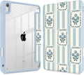 Mektron Case for 2026 iPad Air 13 inch M4 Cover Compatible 2025 iPad Air 13 inch M3 2024 iPad Air 13 inch M2 with Pencil Holder Shockproof Clear Shell Patchwork Floral