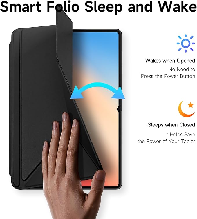 for Samsung Galaxy Tab S11 Ultra Case 14.6 inch Detachable Tablet Cover | Auto Wake/Sleep | Multi-Viewing Angles | Slim Light Shell Cover |Black