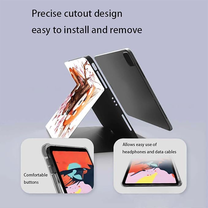Case for Samsung Galaxy Tab A11+ / Tab A9+ 11 Inch 2025/2023Slim Protective LeatherAuto Wake/SleepAdjustable Viewing Angle Stand.Cherry Blossom Raccoon