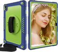 Mignova for TCL Tab Pro 5G/TCL TABMAX 10.36 inch FHD Tablet Case Built in Stand Shoulder Hand Strap Shockproof Armor Kids Friendly Case for Nokia T20/T21/Vastking KingPad M10 10.36 inch(Navy+Green)