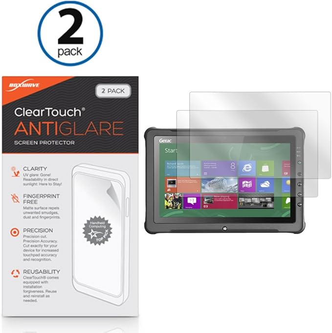 BoxWave Screen Protector Compatible with Getac F110 - ClearTouch Anti-Glare (2-Pack) Anti-Fingerprint Matte Film Skin
