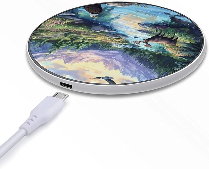 Mooses Eagle1 in The Mountains Phone Charger Magnetic Charging Pad Anti-Slip with USB Cable