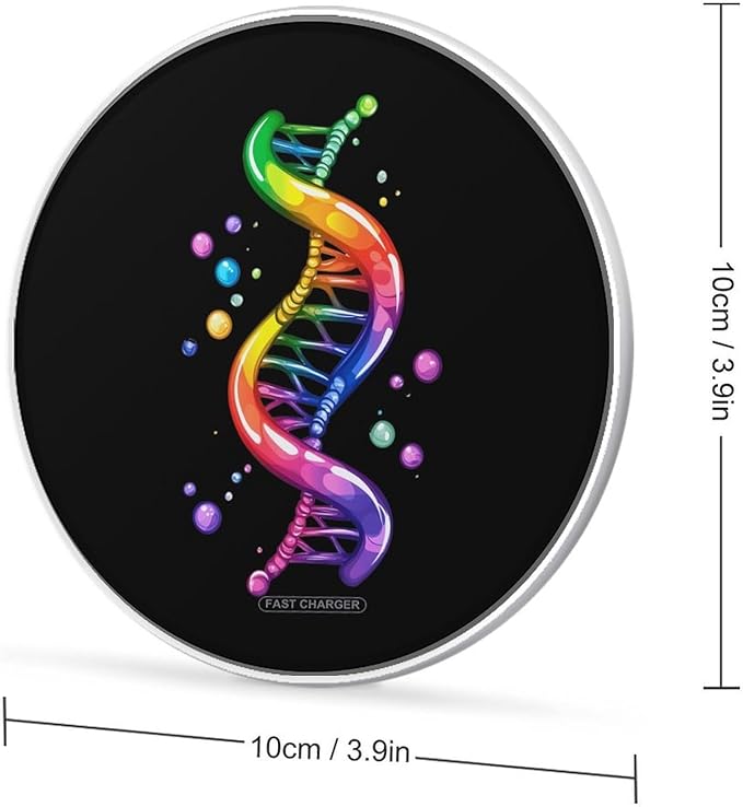 Scientist DNA Double Helix Molecule Wireless Charger Anti-Slip Wireless Charging Pad Slim Charger Mat for Men Women