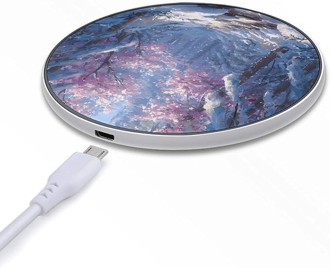 Snowy Forests ICY River Winter Phone Charger Magnetic Charging Pad Anti-Slip with USB Cable
