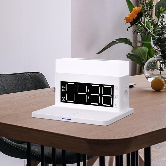 Multifunctional Alarm Clock White