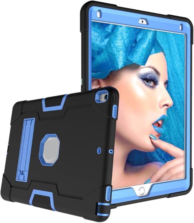 Jaorty Case for iPad Air 3 10.5 2019for iPad Pro 10.5 inch 2017 Case3 in 1 Hybrid [Soft&ampHard] Heavy Duty Rugged Stand Shockproof Anti-Slip Anti-Scratch Full-Body Protective CaseBlack/Blue