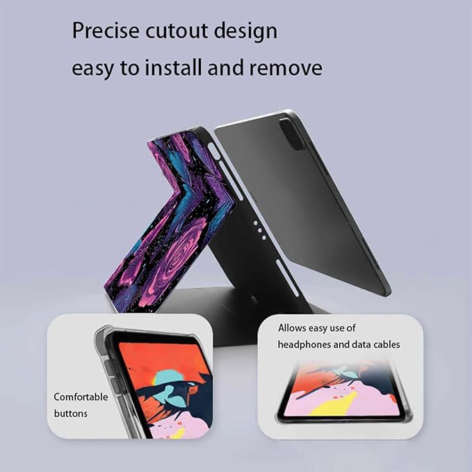 Case for Samsung Galaxy Tab A11+ / Tab A9+ 11 Inch 2025/2023Slim Protective LeatherAuto Wake/SleepAdjustable Viewing Angle Stand.Rose Butterfly