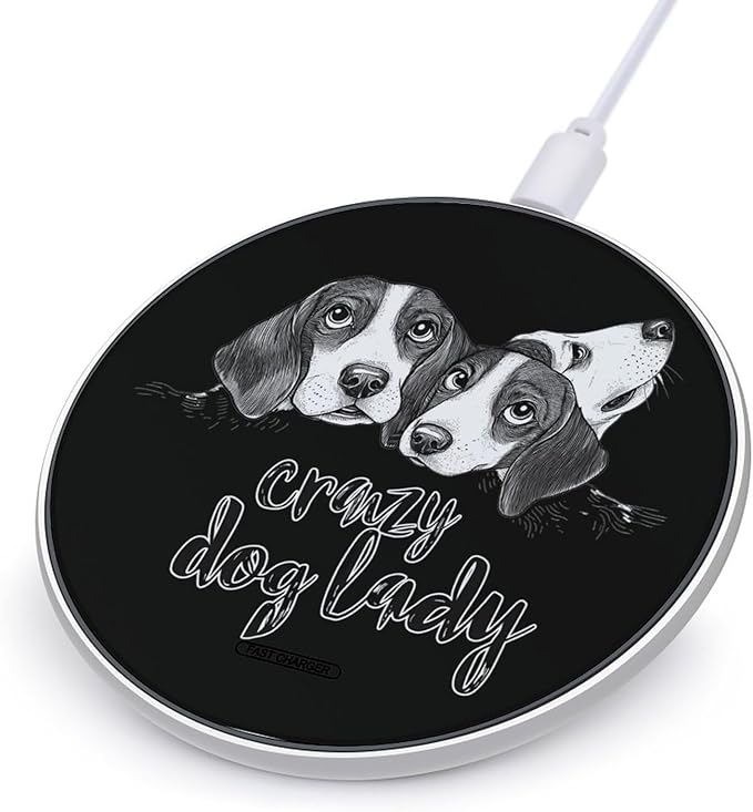 Crazy Dog Lady Phone Charger Magnetic Charging Pad Anti-Slip with USB Cable