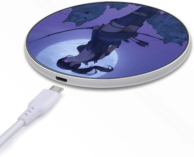 Archer Wolves Moon Fast Portable Charger 10W Funny Graphic Phone Charging Pad with USB Cable