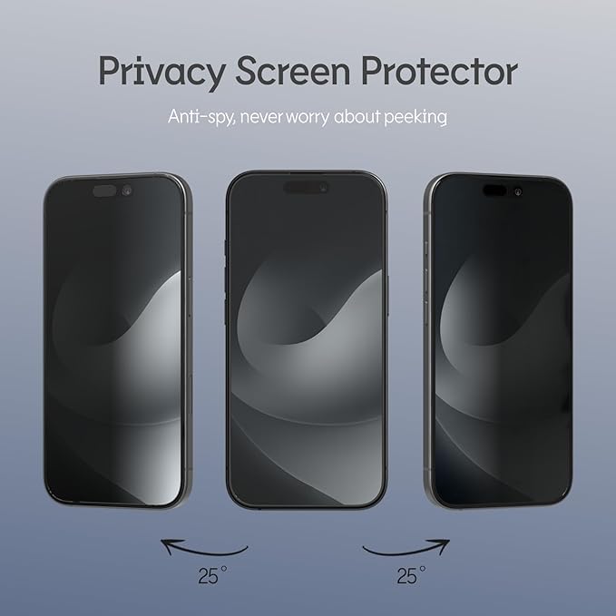 RhinoShield Privacy Impact Screen Protector Pro Compatible with iPhone 16 Pro Max | Impact Protection Scratch Resistance Static-free Blue Light Resistant Anti-spy Installation Tool Included