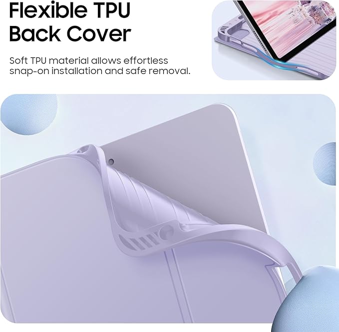 Fintie Keyboard Case for iPad Air 11-inch M4/M3/M2 (2026/2025/2024) iPad Air 5th/4th Generation (2022/2020) 10.9 Inch - Soft TPU Cover w/Magnetically Detachable Bluetooth Keyboard Lilac Purple