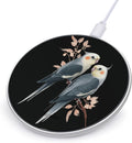 Two Cockatiels Bird Fast Portable Charger 10W Funny Graphic Phone Charging Pad with USB Cable